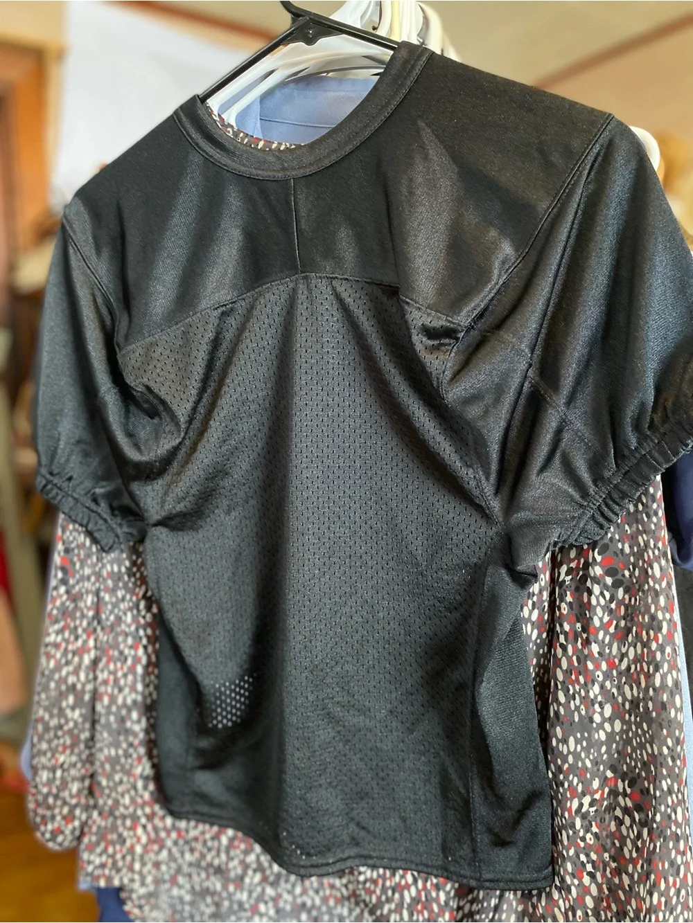 Nike Black Mesh Athletic Jersey with White Swoosh